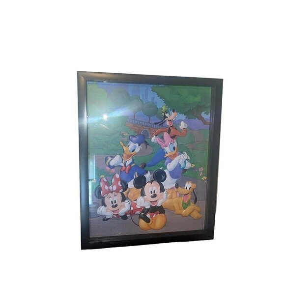 Disney Comic Walls Picture Licensed 19x13 3D Framed Mickey Minnie Pluto Goofy - Picture 2 of 4